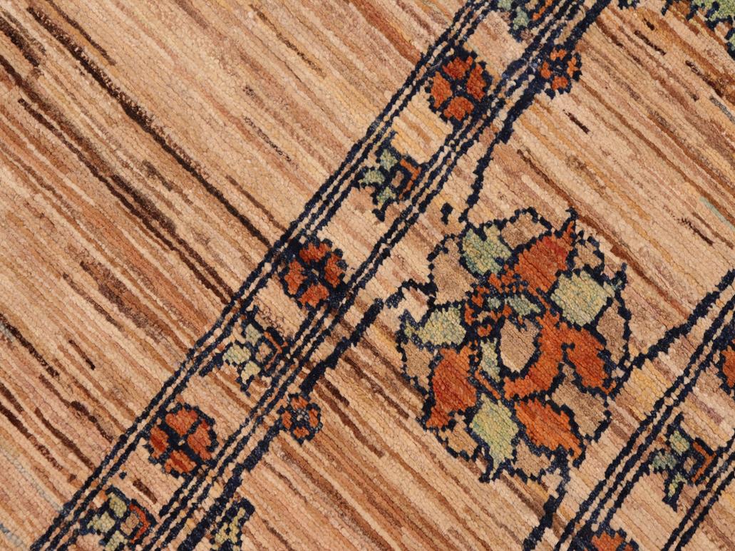 Contemporary Gabbeh Marquett Beige/Rust Wool Rug - 6'1'' x 9'5''