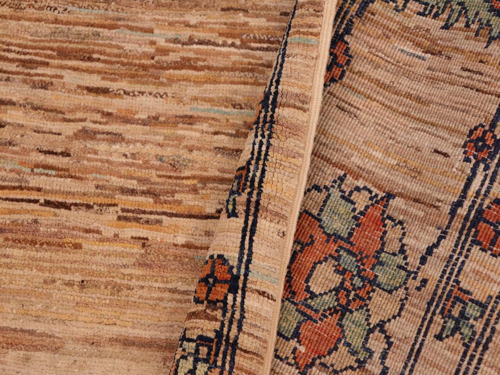 Contemporary Gabbeh Marquett Beige/Rust Wool Rug - 6'1'' x 9'5''