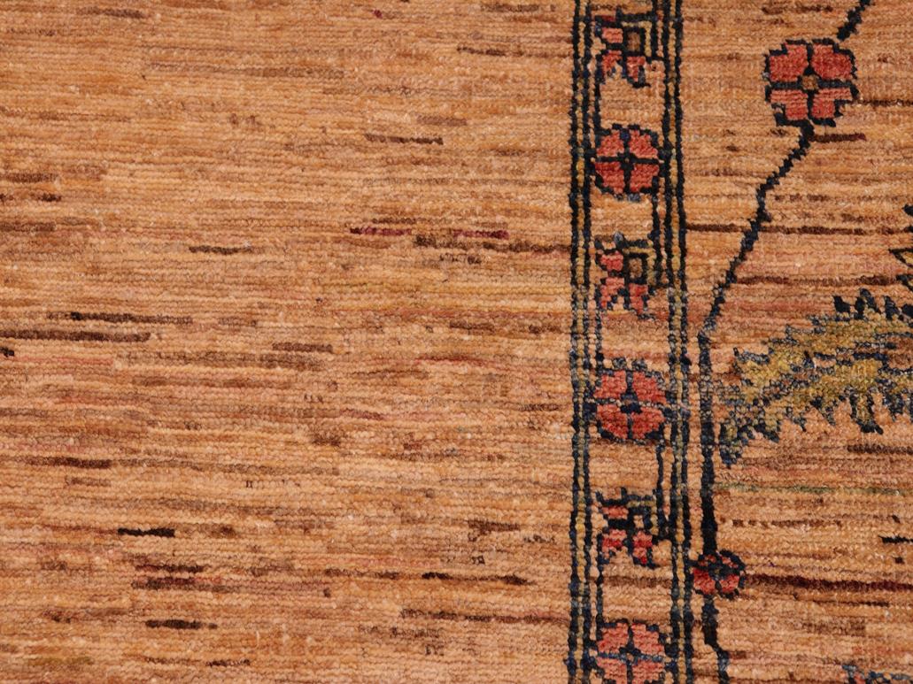 Modern Gabbeh Margart Beige/Rust Wool Rug - 6'3'' x 7'9''