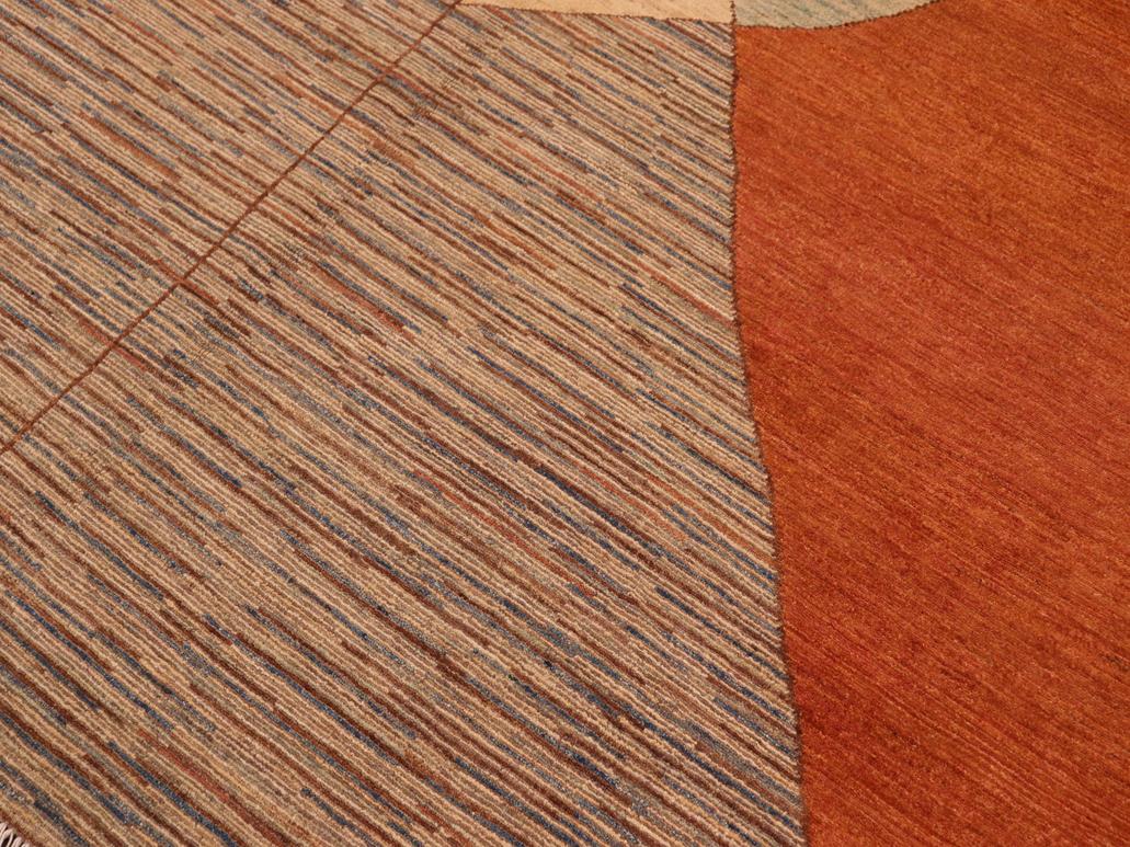 Bohemian Gabbeh Ling Orange/Brown Wool Rug - 6'2'' x 9'3''
