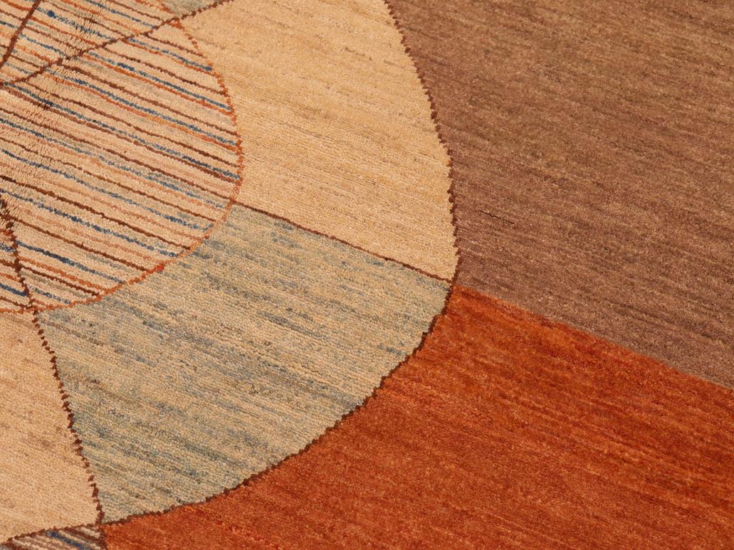 Bohemian Gabbeh Ling Orange/Brown Wool Rug - 6'2'' x 9'3''