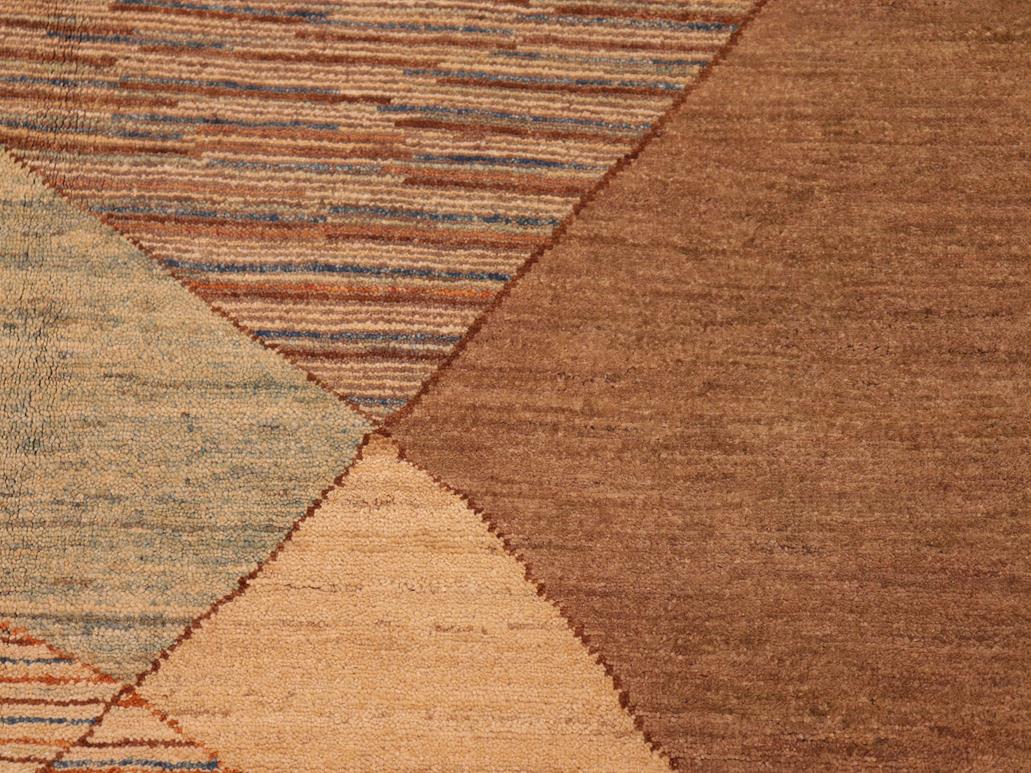 Bohemian Gabbeh Ling Orange/Brown Wool Rug - 6'2'' x 9'3''