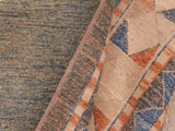 Boho Chic Gabbeh Layla Blue/Orange Wool Rug - 6'0'' x 8'10''
