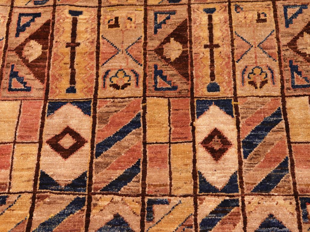 Bohemian Gabbeh Joella Brown/Beige Wool Rug - 6'0'' x 8'8''