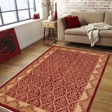 handmade Transitional Kafkaz Chobi Ziegler Red Tan Hand Knotted RECTANGLE 100% WOOL area rug 6 x 9