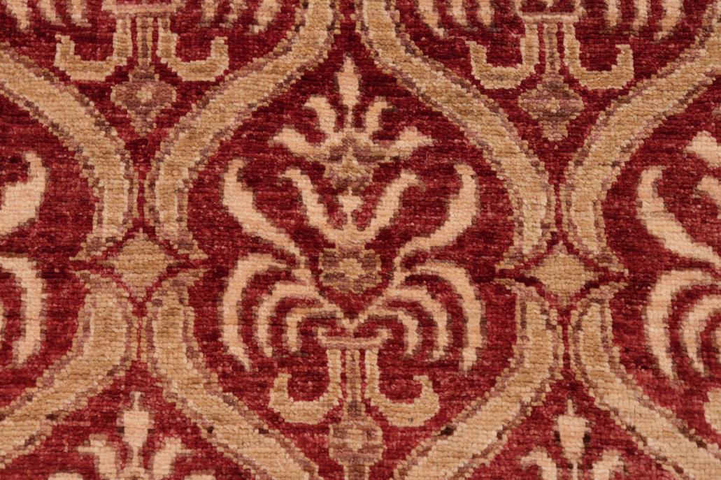handmade Transitional Kafkaz Chobi Ziegler Red Tan Hand Knotted RECTANGLE 100% WOOL area rug 6 x 9