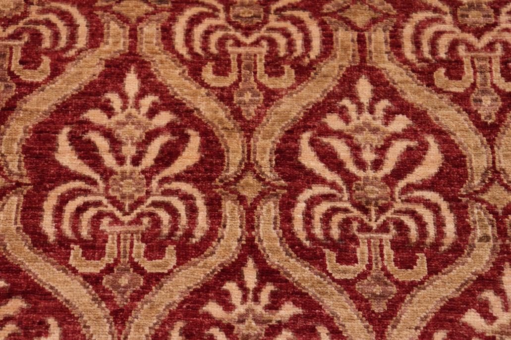 handmade Transitional Kafkaz Chobi Ziegler Red Tan Hand Knotted RECTANGLE 100% WOOL area rug 6 x 9
