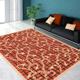 handmade Transitional Kafkaz Chobi Ziegler Orange Tan Hand Knotted RECTANGLE 100% WOOL area rug 6 x 9