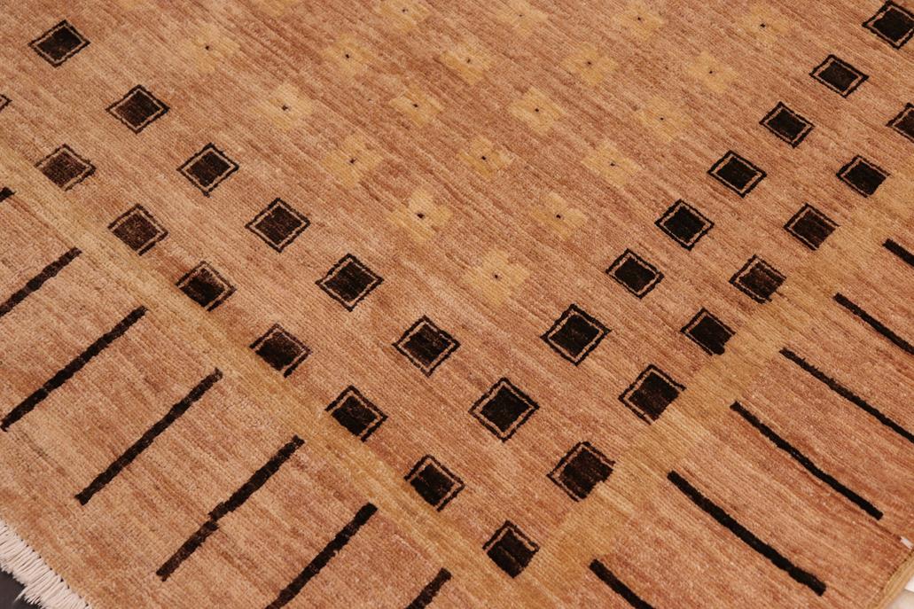 handmade Transitional Kafkaz Chobi Ziegler Tan Black Hand Knotted RECTANGLE 100% WOOL area rug 6 x 9