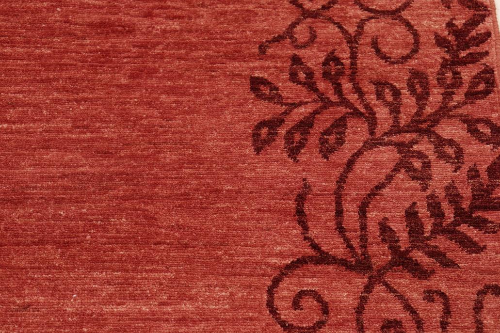 Handmade Kafakz Chobi Ziegler Modern Contemporary Red Red Hand Knotted Rectangel Hand Knotted 100% Vegetable Dyed wool area rug 6 x 8