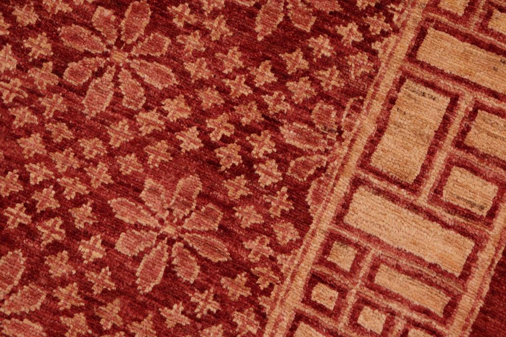 handmade Transitional Kafkaz Chobi Ziegler Red Tan Hand Knotted RECTANGLE 100% WOOL area rug 6 x 9