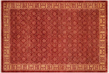 handmade Transitional Kafkaz Chobi Ziegler Red Tan Hand Knotted RECTANGLE 100% WOOL area rug 6 x 9