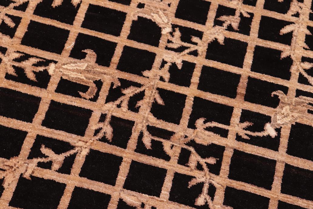 handmade Transitional Kafkaz Chobi Ziegler Black Brown Hand Knotted RECTANGLE 100% WOOL area rug 6 x 9