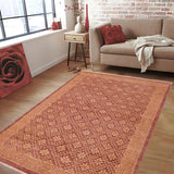 handmade Transitional Kafkaz Chobi Ziegler Red Gold Hand Knotted RECTANGLE 100% WOOL area rug 6 x 9