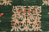 handmade Transitional Kafkaz Chobi Ziegler Green Tan Hand Knotted RECTANGLE 100% WOOL area rug 6 x 9