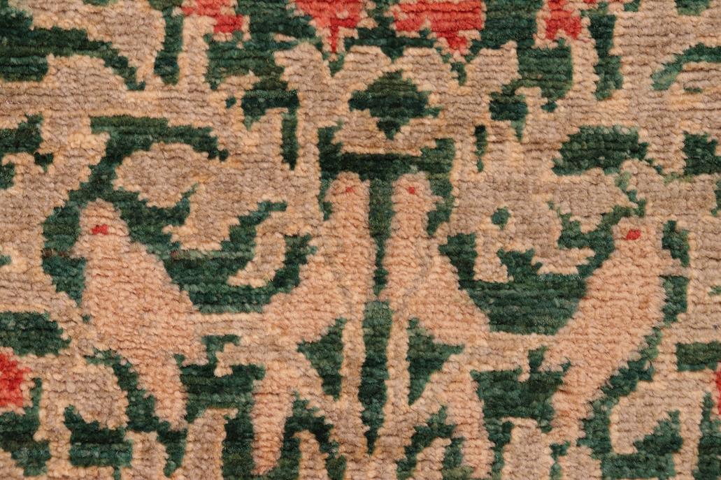 handmade Transitional Kafkaz Chobi Ziegler Green Tan Hand Knotted RECTANGLE 100% WOOL area rug 6 x 9