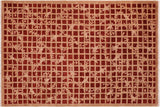 handmade Transitional Kafkaz Chobi Ziegler Red Tan Hand Knotted RECTANGLE 100% WOOL area rug 6 x 9