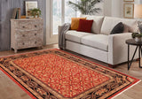 handmade Transitional Kafkaz Chobi Ziegler Red Black Hand Knotted RECTANGLE 100% WOOL area rug 6 x 9