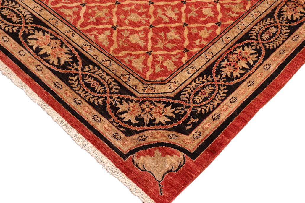 handmade Transitional Kafkaz Chobi Ziegler Red Black Hand Knotted RECTANGLE 100% WOOL area rug 6 x 9