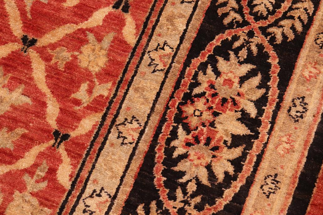 handmade Transitional Kafkaz Chobi Ziegler Red Black Hand Knotted RECTANGLE 100% WOOL area rug 6 x 9