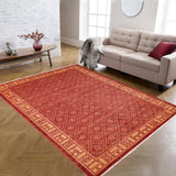 handmade Transitional Kafkaz Chobi Ziegler Red Gold Hand Knotted RECTANGLE 100% WOOL area rug 6 x 9