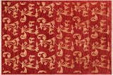 handmade Transitional Kafkaz Chobi Ziegler Red Gold Hand Knotted RECTANGLE 100% WOOL area rug 6 x 9