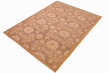 handmade Transitional Kafkaz Chobi Ziegler Brown Gold Hand Knotted RECTANGLE 100% WOOL area rug 6 x 9