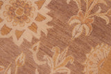 handmade Transitional Kafkaz Chobi Ziegler Brown Gold Hand Knotted RECTANGLE 100% WOOL area rug 6 x 9