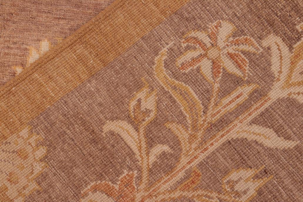 handmade Transitional Kafkaz Chobi Ziegler Brown Gold Hand Knotted RECTANGLE 100% WOOL area rug 6 x 9