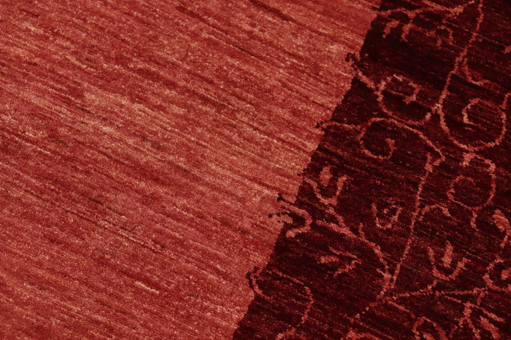 Handmade Kafakz Chobi Ziegler Modern Contemporary Red Red Hand Knotted Rectangel Hand Knotted 100% Vegetable Dyed wool area rug 6 x 8