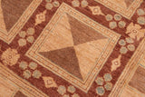 handmade Transitional Kafkaz Chobi Ziegler Brown Tan Hand Knotted RECTANGLE 100% WOOL area rug 6 x 9