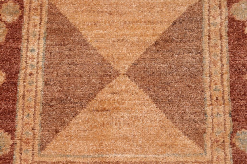 handmade Transitional Kafkaz Chobi Ziegler Brown Tan Hand Knotted RECTANGLE 100% WOOL area rug 6 x 9