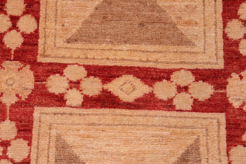 handmade Transitional Kafkaz Chobi Ziegler Red Tan Hand Knotted RECTANGLE 100% WOOL area rug 6 x 9