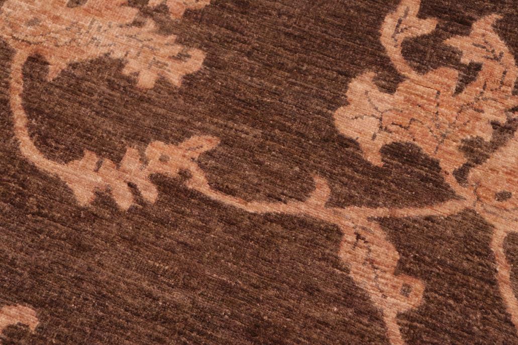 handmade Transitional Kafkaz Chobi Ziegler Brown Tan Hand Knotted RECTANGLE 100% WOOL area rug 6 x 9