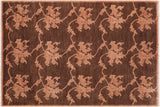 handmade Transitional Kafkaz Chobi Ziegler Brown Tan Hand Knotted RECTANGLE 100% WOOL area rug 6 x 9