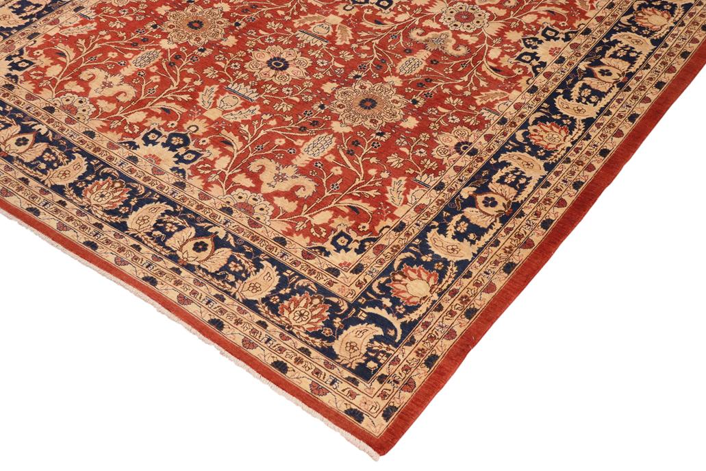 handmade Traditional Kafkaz Chobi Ziegler Rust Drk. Blue Hand Knotted RECTANGLE 100% WOOL area rug 10 x 14