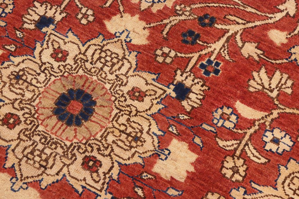 handmade Traditional Kafkaz Chobi Ziegler Rust Drk. Blue Hand Knotted RECTANGLE 100% WOOL area rug 10 x 14