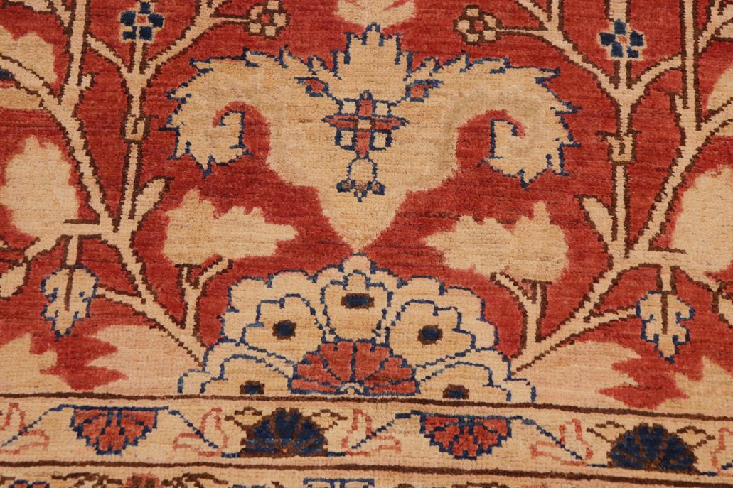 handmade Traditional Kafkaz Chobi Ziegler Rust Drk. Blue Hand Knotted RECTANGLE 100% WOOL area rug 10 x 14