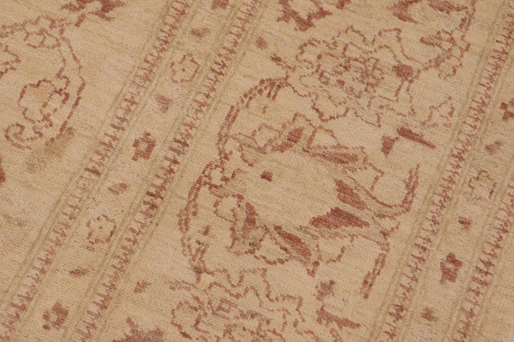 handmade Traditional Kafkaz Chobi Ziegler Beige Brown Hand Knotted RECTANGLE 100% WOOL area rug 10 x 13