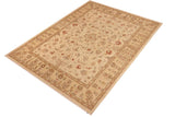 handmade Traditional Kafkaz Chobi Ziegler Beige Tan Hand Knotted RECTANGLE 100% WOOL area rug 10 x 14