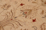 handmade Traditional Kafkaz Chobi Ziegler Beige Tan Hand Knotted RECTANGLE 100% WOOL area rug 10 x 14