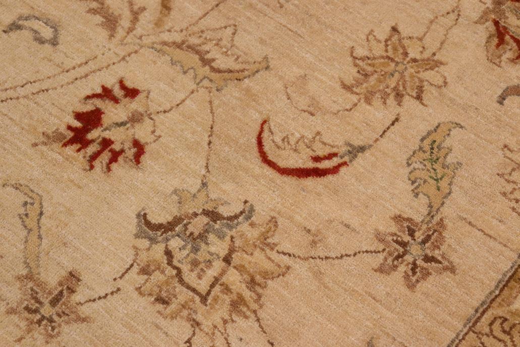 handmade Traditional Kafkaz Chobi Ziegler Beige Tan Hand Knotted RECTANGLE 100% WOOL area rug 10 x 14