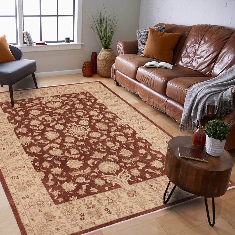 handmade Traditional Kafkaz Chobi Ziegler Brown Tan Hand Knotted RECTANGLE 100% WOOL area rug 10 x 14