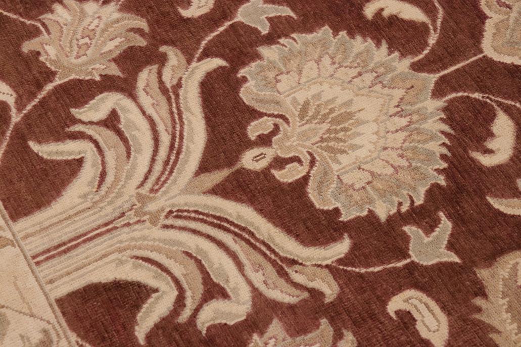 handmade Traditional Kafkaz Chobi Ziegler Brown Tan Hand Knotted RECTANGLE 100% WOOL area rug 10 x 14