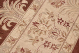 handmade Traditional Kafkaz Chobi Ziegler Brown Tan Hand Knotted RECTANGLE 100% WOOL area rug 10 x 14