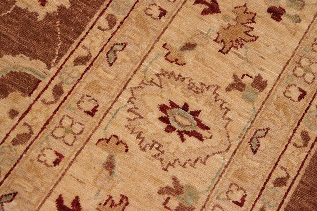 handmade Traditional Kafkaz Chobi Ziegler Brown Lt. Gold Hand Knotted RECTANGLE 100% WOOL area rug 10 x 14