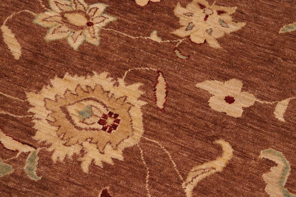 handmade Traditional Kafkaz Chobi Ziegler Brown Lt. Gold Hand Knotted RECTANGLE 100% WOOL area rug 10 x 14