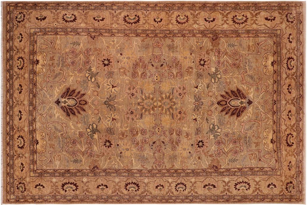 handmade Traditional Kafkaz Chobi Ziegler Gray Tan Hand Knotted RECTANGLE 100% WOOL area rug 10 x 14