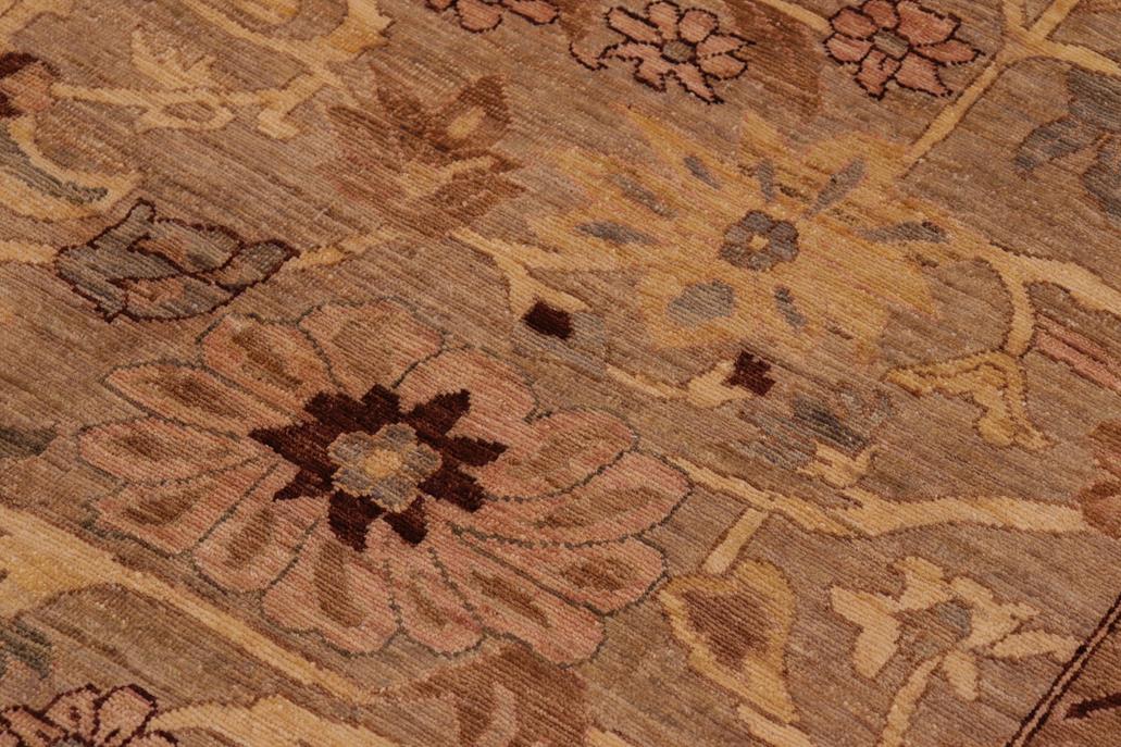 handmade Traditional Kafkaz Chobi Ziegler Gray Tan Hand Knotted RECTANGLE 100% WOOL area rug 10 x 14