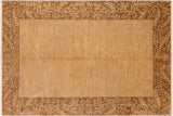 Contemporary Ziegler Carmelin Tan Brown Hand-Knotted Wool Rug - 5'11'' x 8'9''